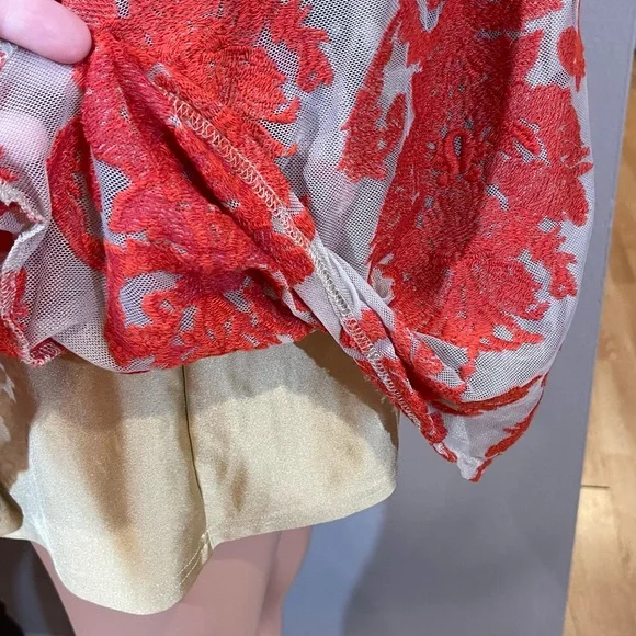 For Love & Lemons rust beige lace off shoulder dress - Picture 10 of 15